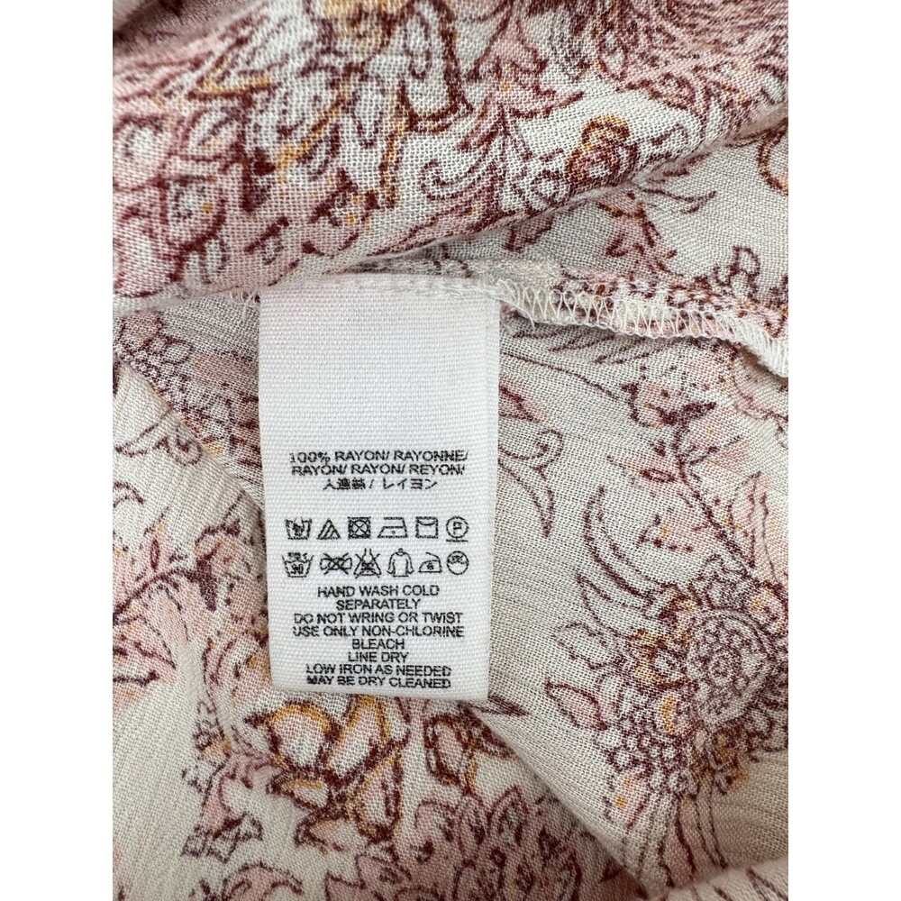 Free people Lady Luck Tunic Long Top Mini Dress Ivory Floral Print Flowy - Picture 8 of 12